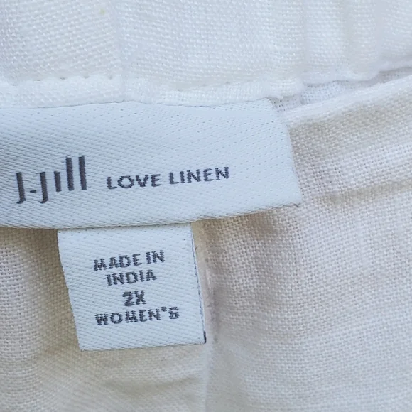 J. Jill Linen Crop Wide-Leg White Pants Size 2X - Picture 4 of 5